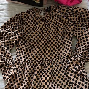 Who What Wear Black Polka Dot Dress